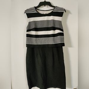 💛Black and White Casual Dress